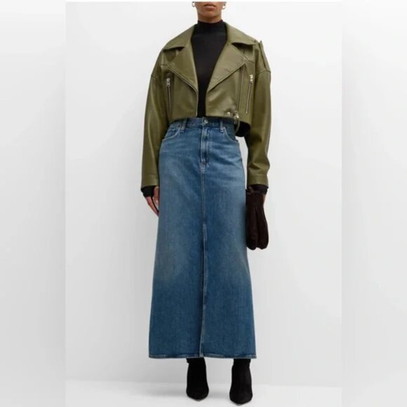 AGOLDE Leif Denim Maxi Slung Skirt in Swing 30 - Picture 5 of 16